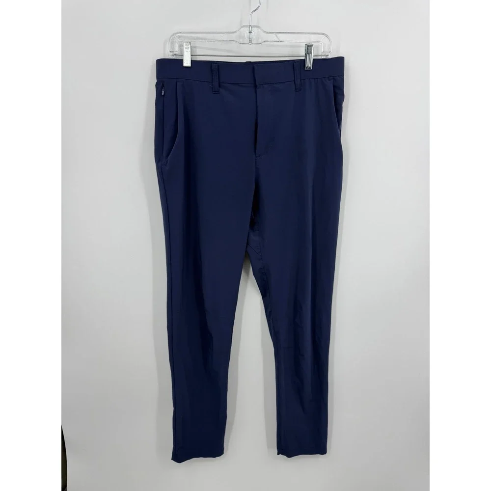 Fabletics The One Pant Trousers Mens Size M Navy Blue Performance Stretch Tech